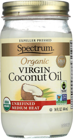 Spectrum Naturals Unrefined Organic Virgin Coconut Oil - Case Of 12 - 14 Fl Oz.