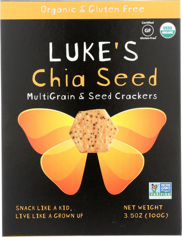 Luke's Organic Chia Seed Crackers - Multi Grain And Seeds - Case Of 6 - 3.5 Oz.