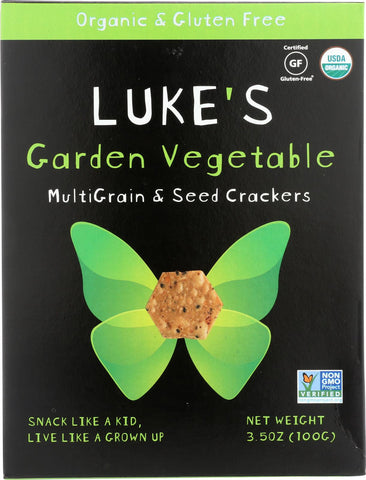 Luke's Organic Garden Vegetable Crackers - Multi Grain And Seeds - Case Of 6 - 3.5 Oz.