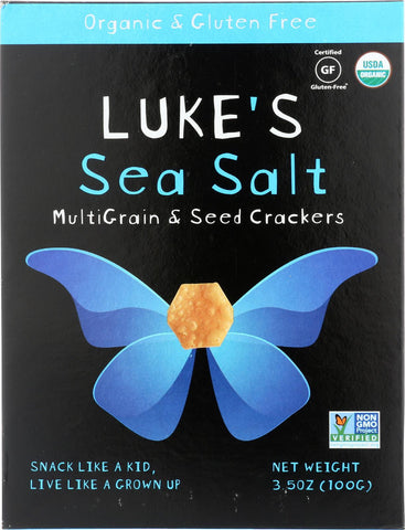 Luke's Organic Sea Salt Crackers - Multi Grain And Seeds - Case Of 6 - 3.5 Oz.