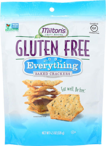 Miltons Gluten Free Baked Crackers - Everything - Case Of 12 - 4.5 Oz.