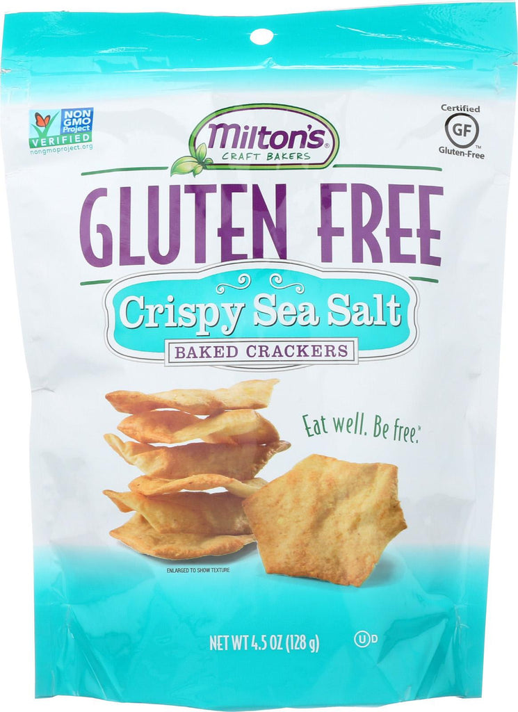 Miltons Gluten Free Baked Crackers - Crispy Sea Salt - Case Of 12 - 4.5 Oz.