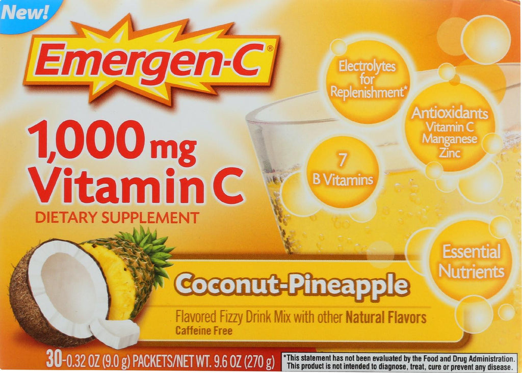 Emergen-c Original Formula - 1000 Mg Vitamin C - Coconut Pineapple - 30 Packets