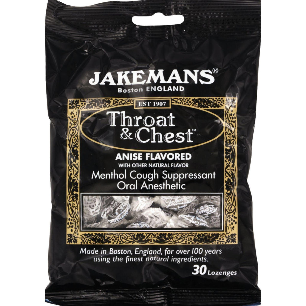 Jakemans Lozenge - Throat And Chest - Licorice - 30 Count