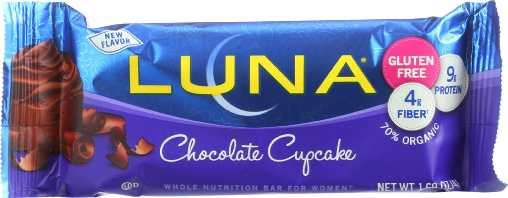 Luna Organic Nutrition Bar - Chocolate Cupcake - Gluten Free - 1.69 Oz - Case Of 15