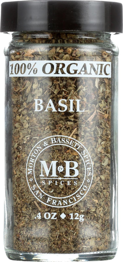 Morton And Bassett 100% Organic Seasoning - Basil - .4 Oz - Case Of 3