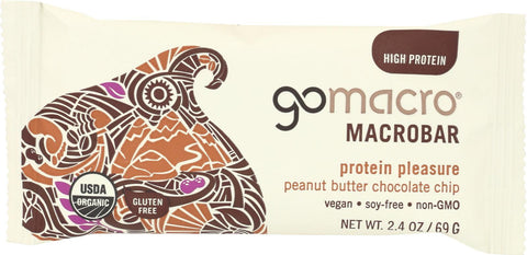 Gomacro Organic Macrobar - Peanut Butter Chocolate Chip - 2.5 Oz Bars - Case Of 12