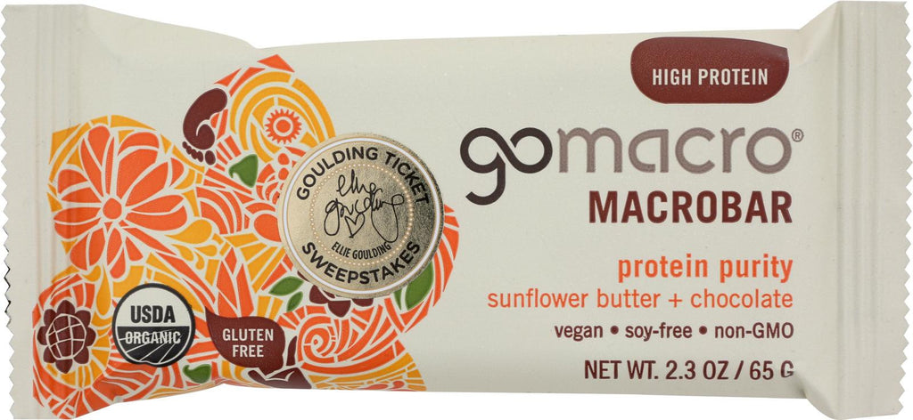 Gomacro Organic Macrobar - Sunflower Butter And Chocolate - 2.3 Oz Bars - Case Of 12