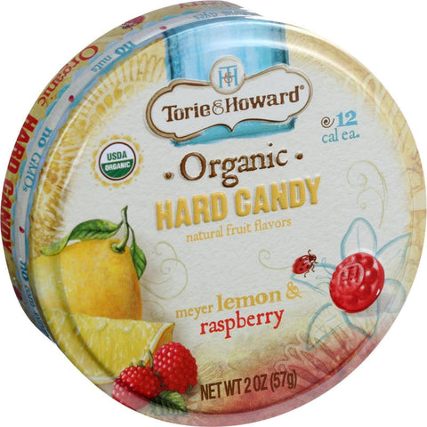 Torie And Howard Organic Hard Candy - Lemon And Raspberry - 2 Oz - Case Of 8