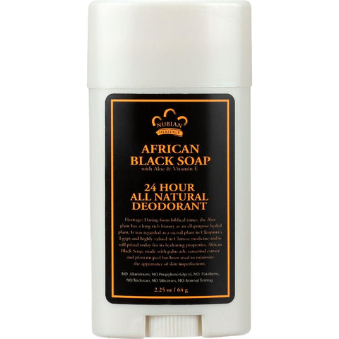 Nubian Heritage Deodorant - All Natural - 24 Hour - African Black Soap - 2.25 Oz - 1 Each