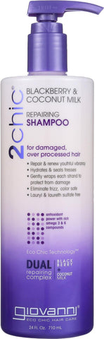 Giovanni 2chic Repairing Shampoo - Blackberry And Coconut Milk - Case Of 1 - 24 Fl Oz.