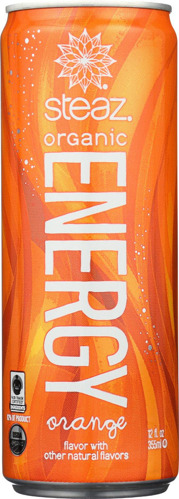 Steaz Energy Drink - Orange - Case Of 12 - 12 Oz.