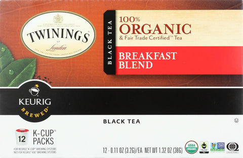 Twinings Tea K-cup Pods - Organic - Tea - Breakfast Blend - 12 Count - Case Of 6