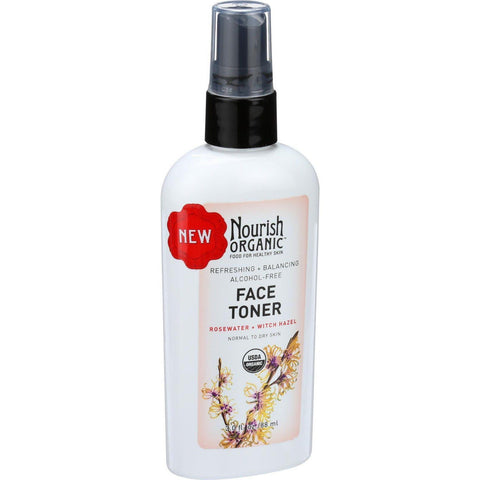 Nourish Organic Face Toner - Refreshing And Balancing - Rosewater And Witch Hazel - 3 Oz