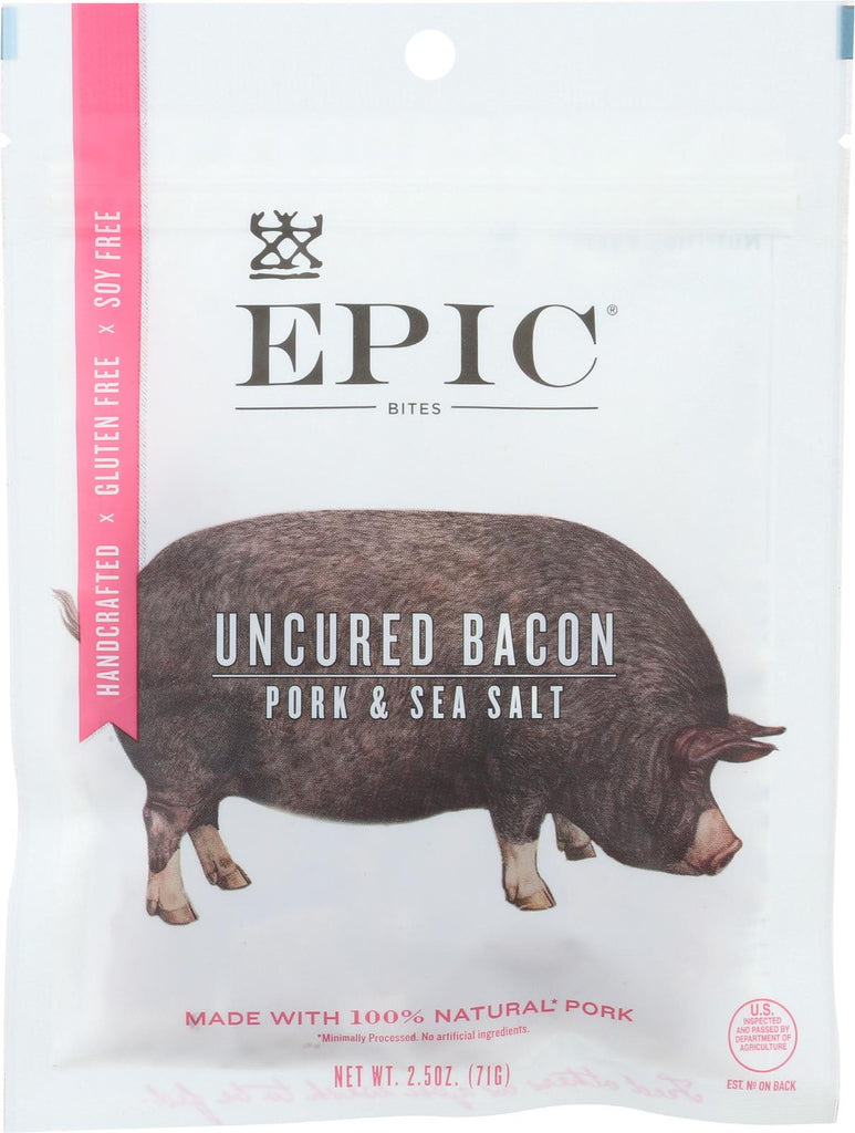 Epic Hickory Bites - Uncured Bacon - Case Of 8 - 2.5 Oz.