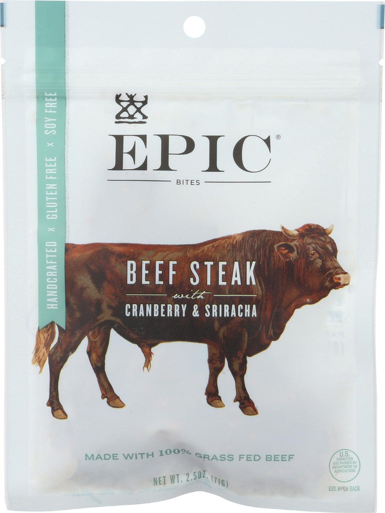 Epic Beef Steak Bites - Cranberry Sriracha - Case Of 8 - 2.5 Oz.