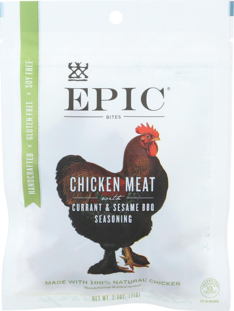 Epic Jerky Bites - Chicken Currant Bbq - Case Of 8 - 2.5 Oz.