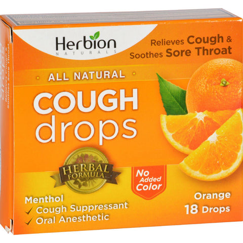 Herbion Naturals Cough Drops - All Natural - Orange - 18 Drops