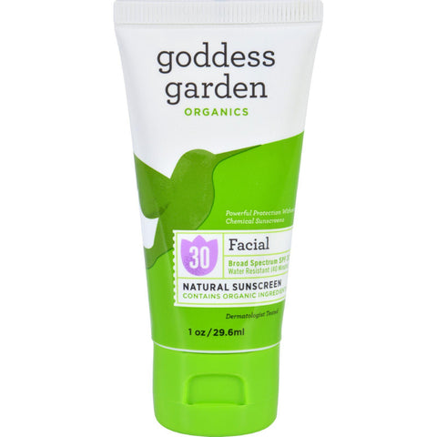 Goddess Garden Sunscreen - Counter Display - Organic - Facial - Spf 30 - Tube - 1 Oz