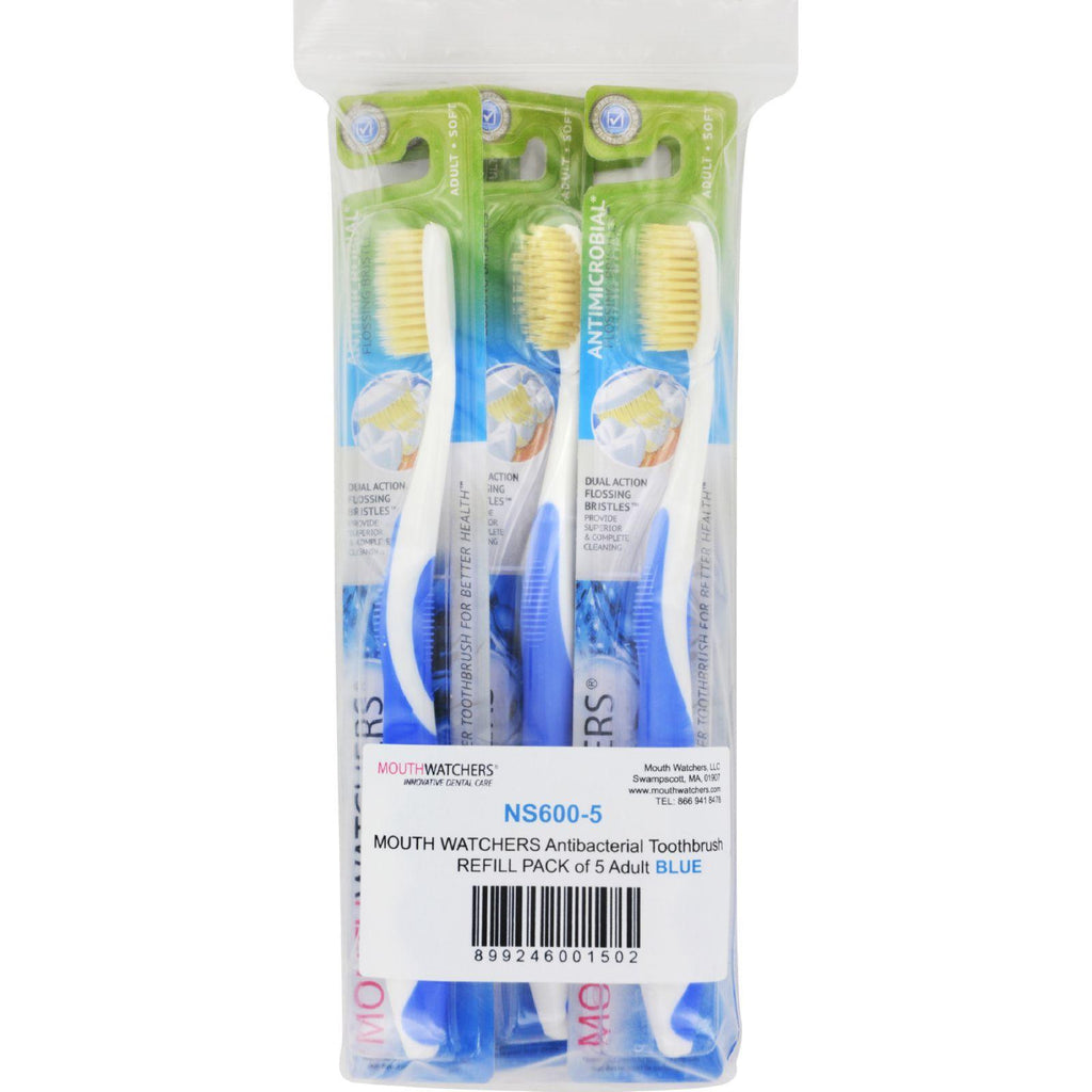 Mouth Watchers Toothbrush Refill - A B - Adult - Blue - 1 Count - Case Of 5