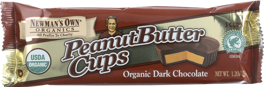 Newman's Own Organics Chocolate Cups - Peanut Butter - Organic Dark Chocolate - 1.2 Oz - Case Of 16