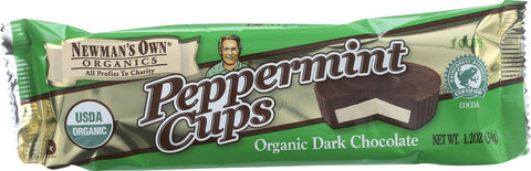 Newman's Own Organics Chocolate Cups - Peppermint - Organic Dark Chocolate - 1.2 Oz - Case Of 16