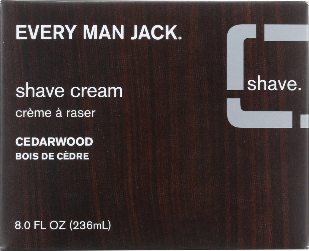 Every Man Jack Shave Cream - Premium Shave - Brush Or Brushless - Cedarwood - 8 Oz