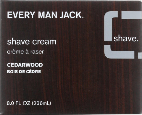 Every Man Jack Shave Cream - Premium Shave - Brush Or Brushless - Cedarwood - 8 Oz