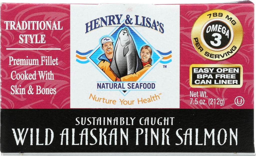 Henry And Lisa's Natural Seafood Wild Alaskan Pink Salmon - Case Of 12 - 7.5 Oz.