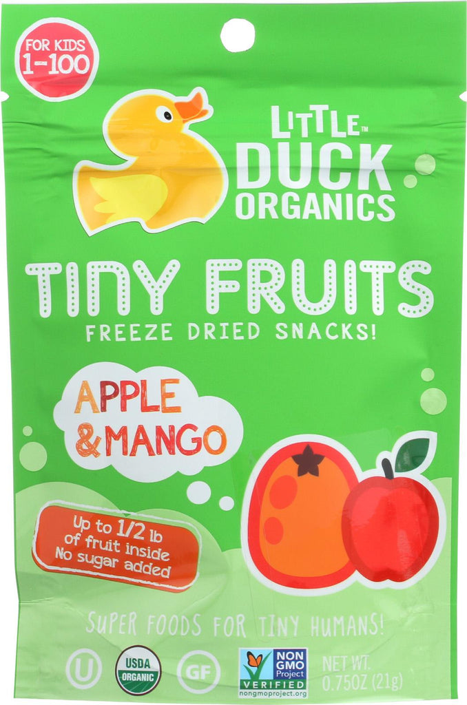 Little Duck Organics Tiny Fruits Freeze Dried Snacks - Apple And Mango - Case Of 6 - 0.75 Oz.