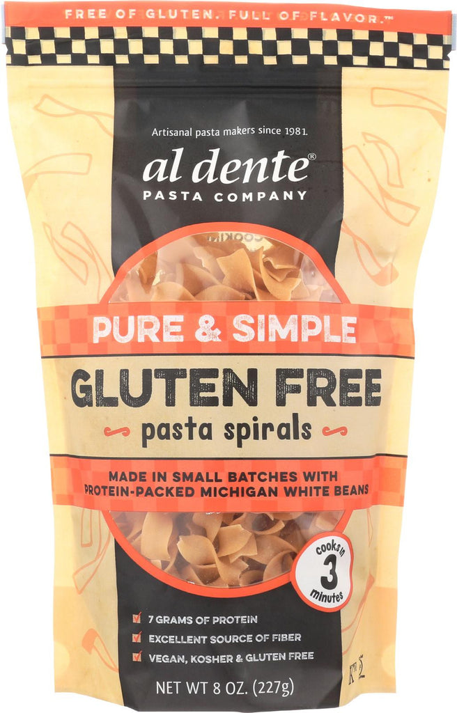 Al Dente Gluten Free Pasta Spirals - Pure And Simple - Case Of 6 - 8 Oz.