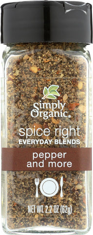 Simply Organic Spice Right Pepper And More - Case Of 6 - 2.2 Oz.