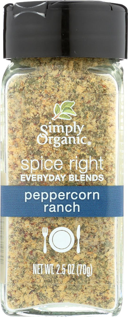 Simply Organic Spice Right Peppercorn Ranch - Case Of 6 - 2.5 Oz.