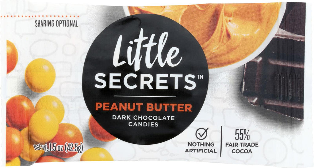 Little Secrets Dark Chocolate Candies - Peanut Butter - Case Of 12 - 1.5 Oz.