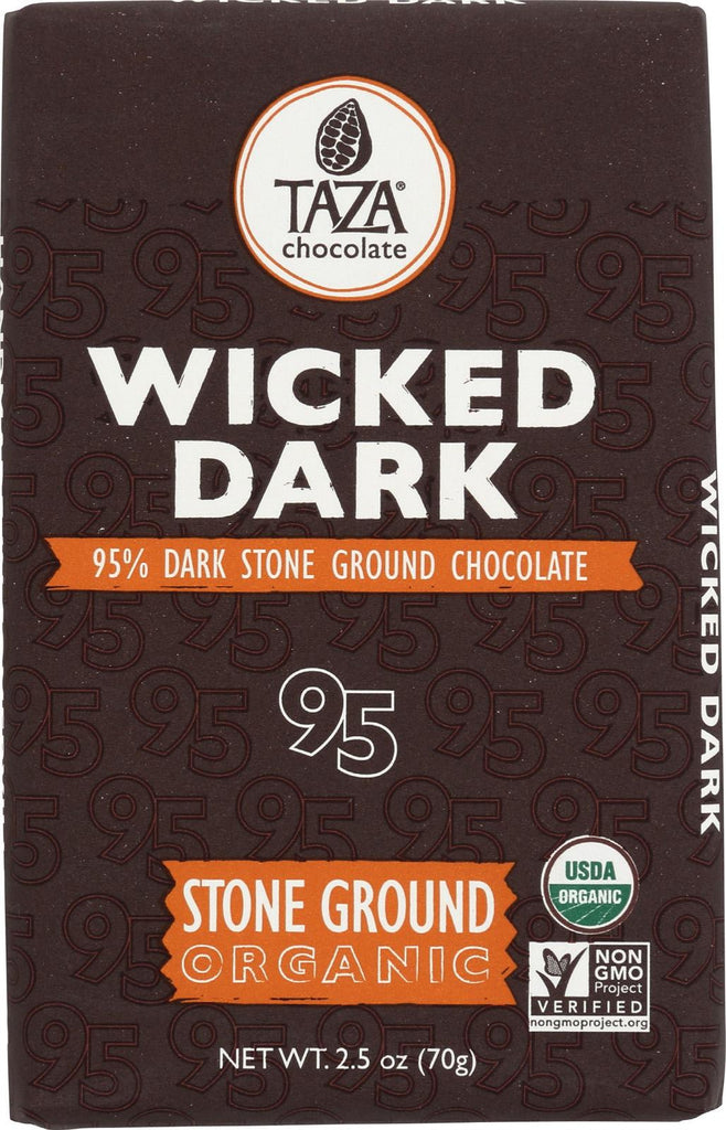 Taza Chocolate Stone Ground Organic Dark Chocolate Bar - Wicked Dark - Case Of 10 - 2.5 Oz.