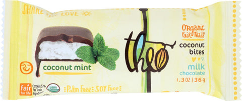 Theo Chocolate Coconut Bites - Milk Chocolate Coconut Mint - Case Of 12 - 1.3 Oz.