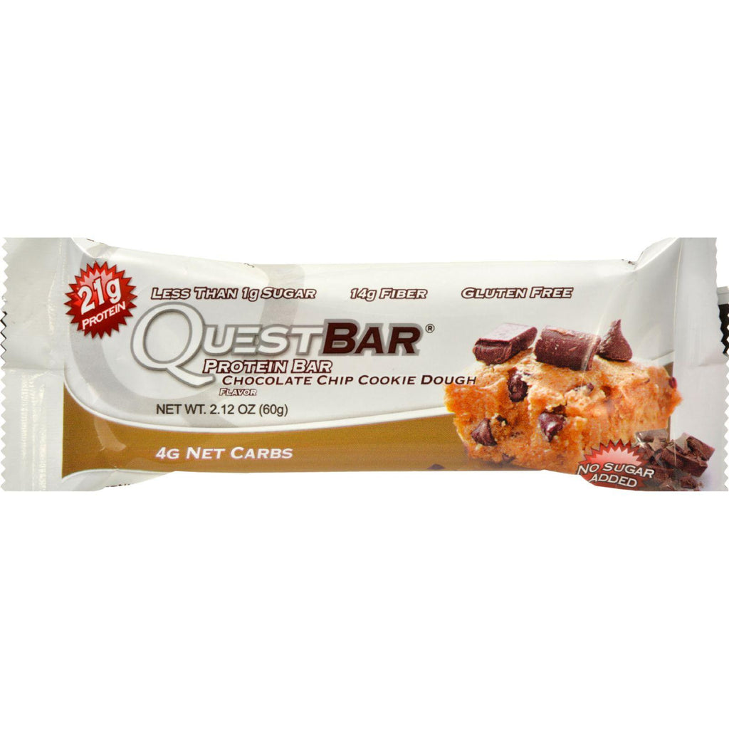 Quest Bar - Chocolate Chip Cookie Dough - 2.12 Oz - Case Of 12