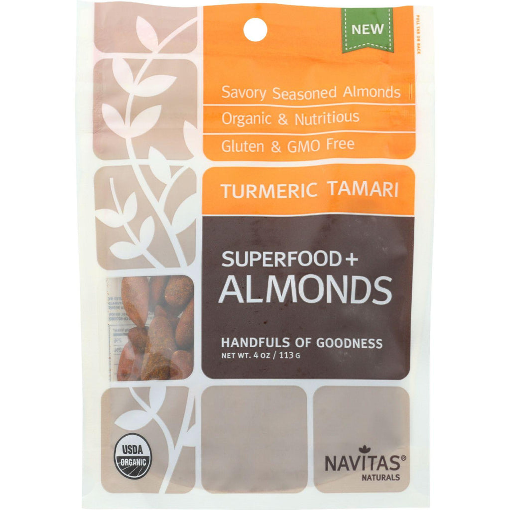 Navitas Naturals Almonds - Organic - Superfood Plus - Turmeric Tamari - 4 Oz - Case Of 12