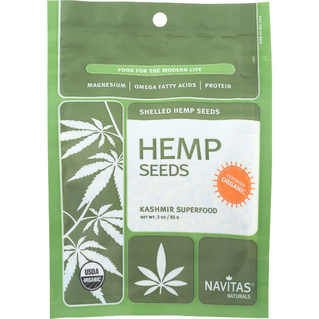 Navitas Naturals Hemp Seeds - Organic - Hulled - 3 Oz - Case Of 12