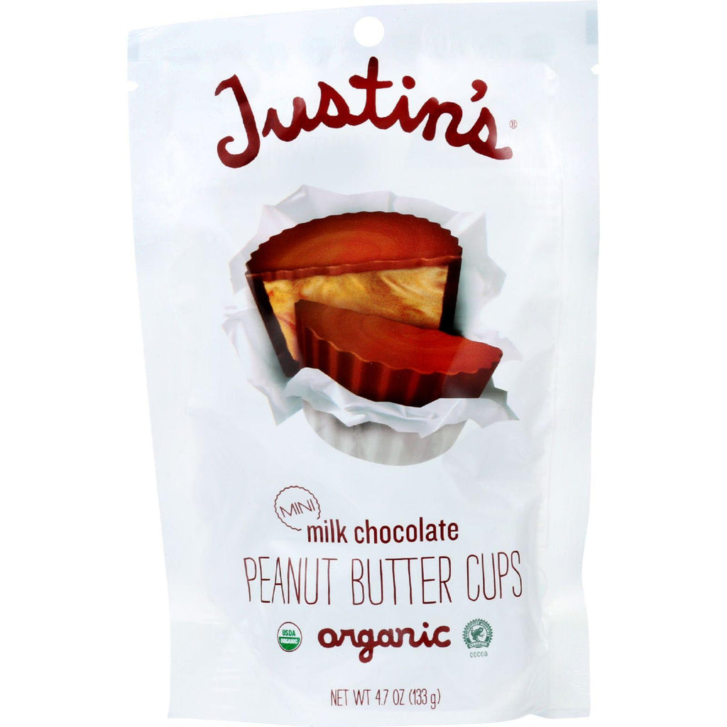 Justins Nut Butter Peanut Butter Cup - Organic - Milk Chocolate - Mini - 4.7 Oz - Case Of 6