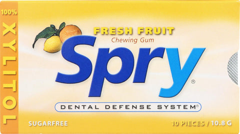 Spry Xylitol Gums - Fresh Fruit - Case Of 20 - 10 Count