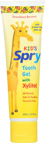 Spry Tooth Gel - Strawberry And Banana - Case Of 1 - 2 Fl Oz.