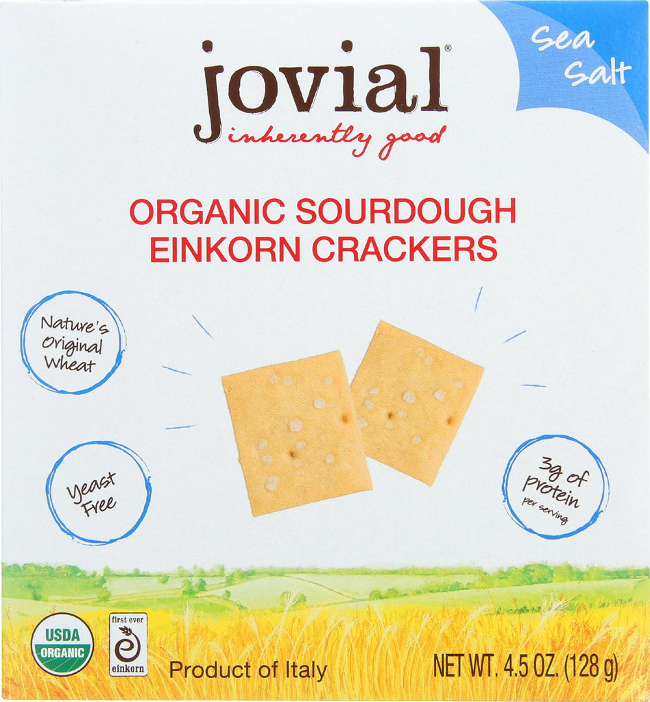 Jovial Sourdough Einkorn Crackers - Sea Salt - Case Of 10 - 4.5 Oz.