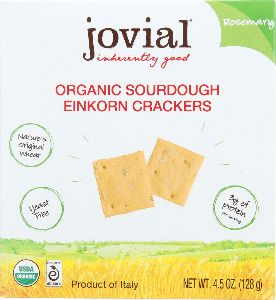 Jovial Sourdough Einkorn Crackers - Rosemary - Case Of 10 - 4.5 Oz.