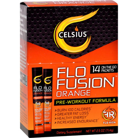 Celsius Flo Fusion - Powder Sticks - Orange - 14 Packets