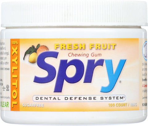 Spry Chewing Gum - Fresh Fruit - Case Of 1 - 100 Count