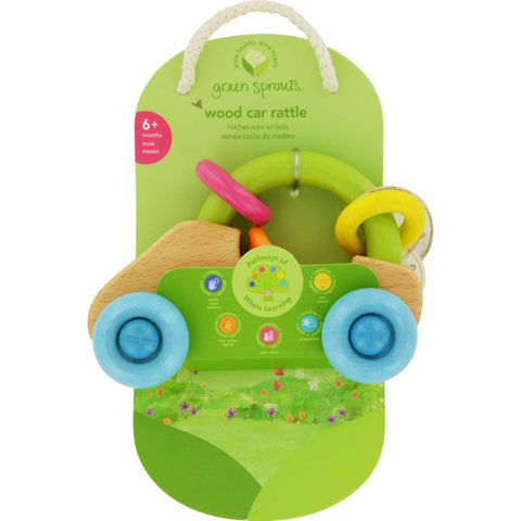 Green Sprouts Car Rattle - Natural Wood - 6 Months Plus - 1 Count