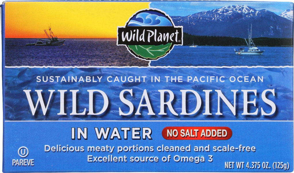 Wild Planet Sardines In Water - Case Of 12 - 4.375 Oz.