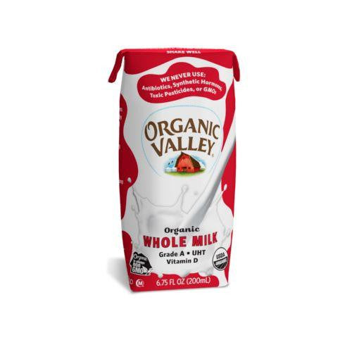 Organic Valley Single Serve Aseptic Milk - Whole - Case Of 12 - 6.75oz Cartons