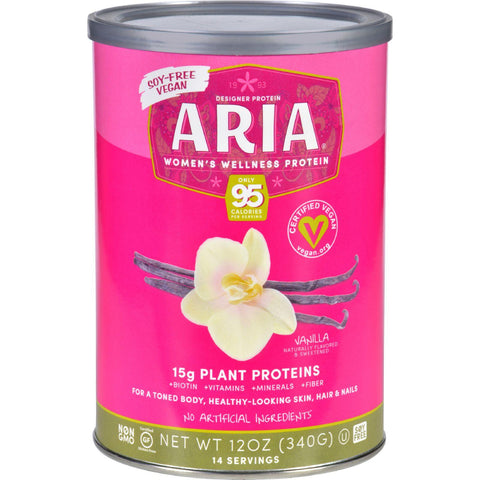 Designer Whey Aria Womens Wellness Protein Powder - Vanilla - 12 Oz